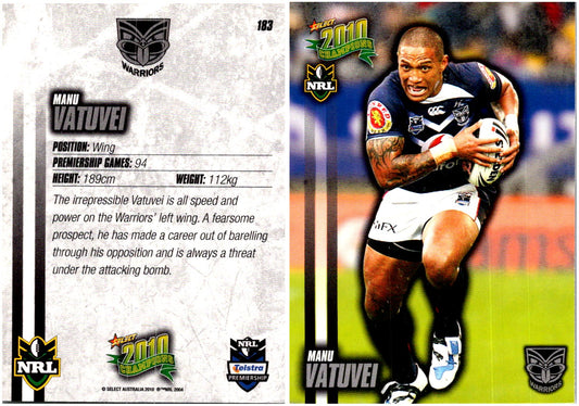 Card #  183 Manu Vatuvei NRL 2010 Champions