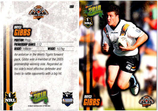 Card #  188 Bryce Gibbs NRL 2010 Champions