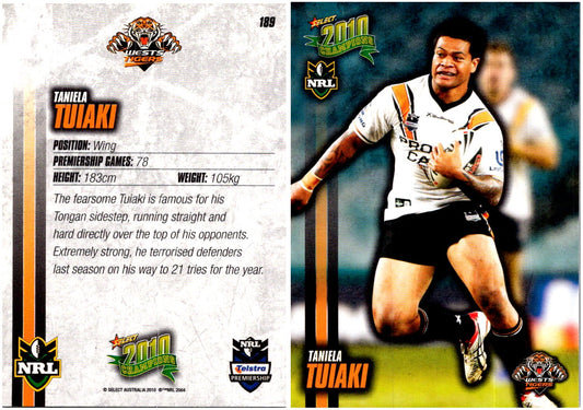 Card #  189 Taniela Tuiaki NRL 2010 Champions
