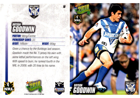 Card #  018 Bryson Goodwin NRL 2010 Champions