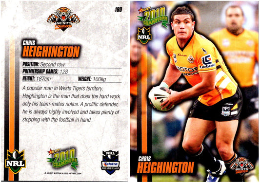 Card #  190 Chris Heighington NRL 2010 Champions