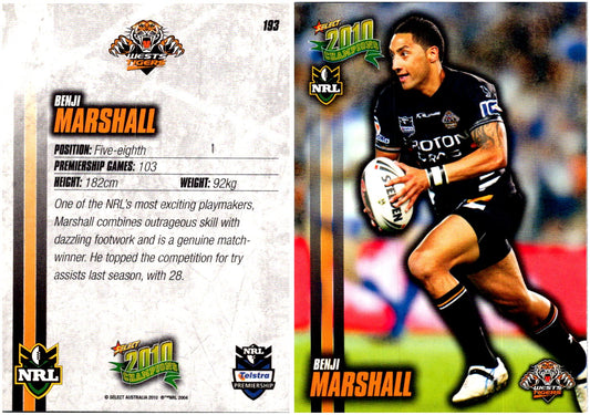 Card #  193 Benji Marshall NRL 2010 Champions