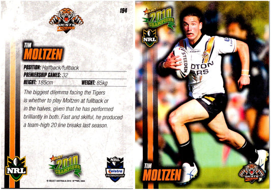 Card #  194 Tim Moltzen NRL 2010 Champions