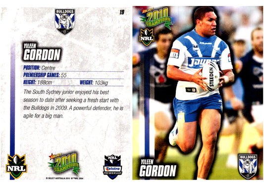 Card #  019 Yileen Gordon NRL 2010 Champions