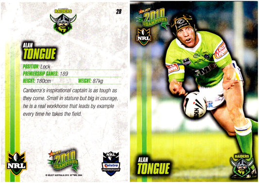 Card #  028 Alan Tongue NRL 2010 Champions