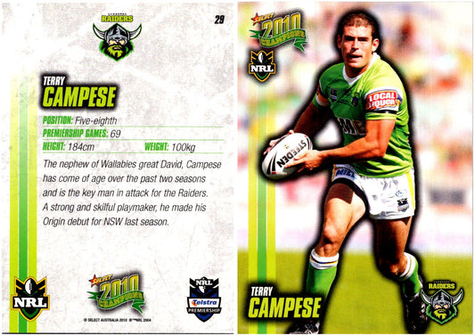 Card #  029 Terry Campese NRL 2010 Champions