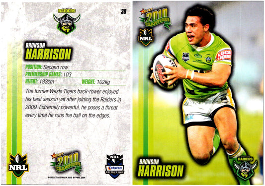 Card #  030 Bronson Harrison NRL 2010 Champions