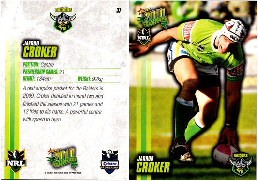 Card #  037 Jarrod Croker NRL 2010 Champions