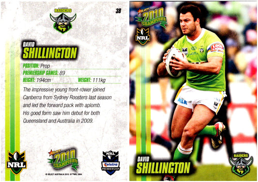 Card #  038 David Shillington NRL 2010 Champions