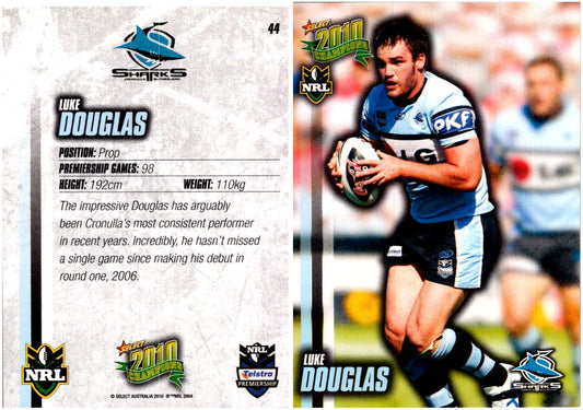 Card #  044 Luke Douglas NRL 2010 Champions