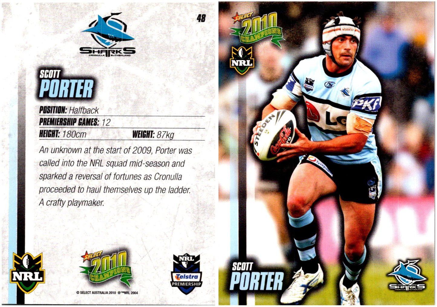 Card #  048 Scott Porter NRL 2010 Champions