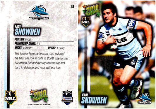 Card #  049 Kade Snowden NRL 2010 Champions
