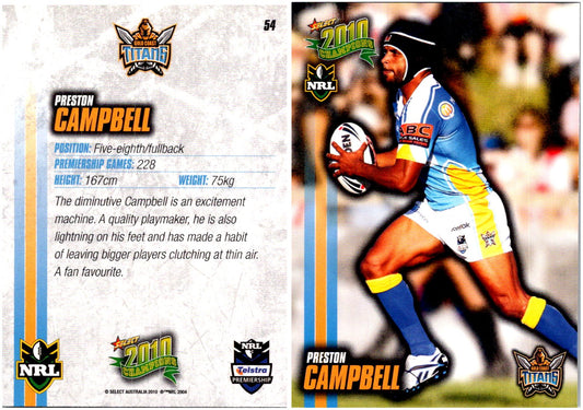 Card #  054 Preston Campbell NRL 2010 Champions