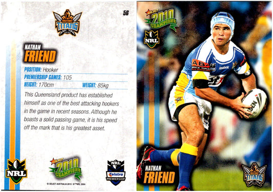 Card #  056 Nathan Friend NRL 2010 Champions