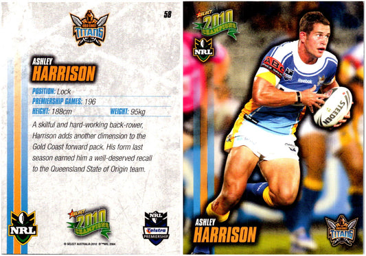 Card #  058 Ashley Harrison NRL 2010 Champions