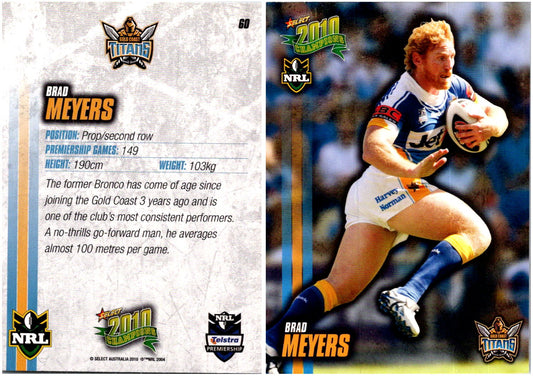 Card #  060 Brad Meyers NRL 2010 Champions