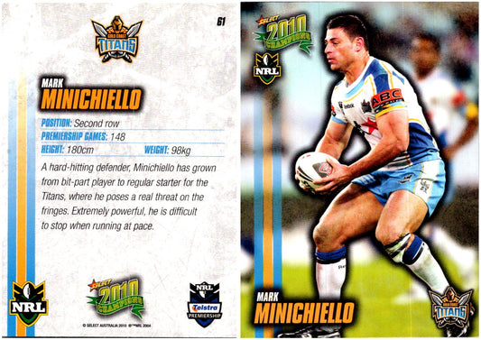 Card #  061 Mark Minichiello NRL 2010 Champions