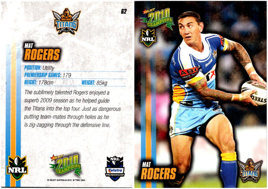 Card #  062 Mat Rogers NRL 2010 Champions