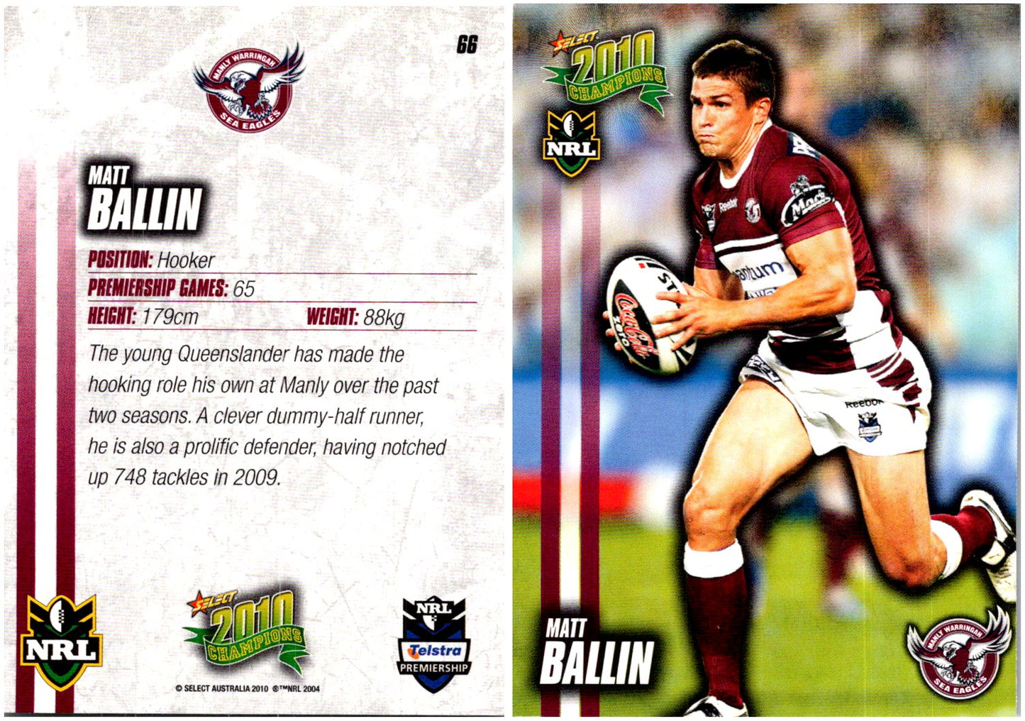 Card #  066 Matt Ballin NRL 2010 Champions