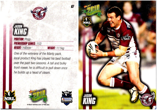 Card #  067 Jason King NRL 2010 Champions