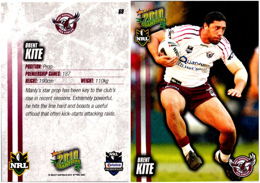 Card #  068 Brent Kite NRL 2010 Champions