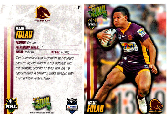 Card #  006 Israel Folau NRL 2010 Champions
