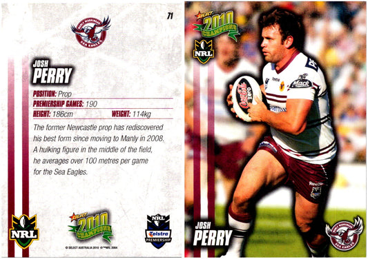 Card #  071 Josh Perry NRL 2010 Champions