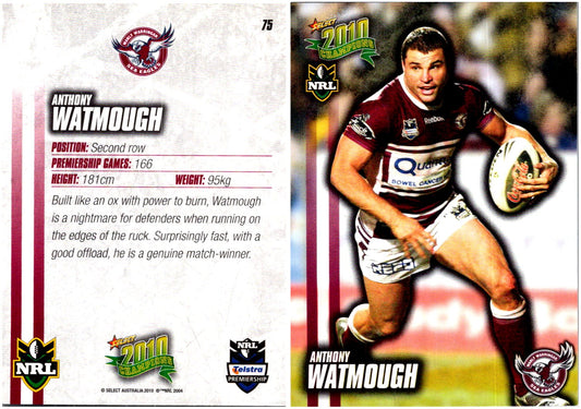Card #  075 Anthony Watmough NRL 2010 Champions