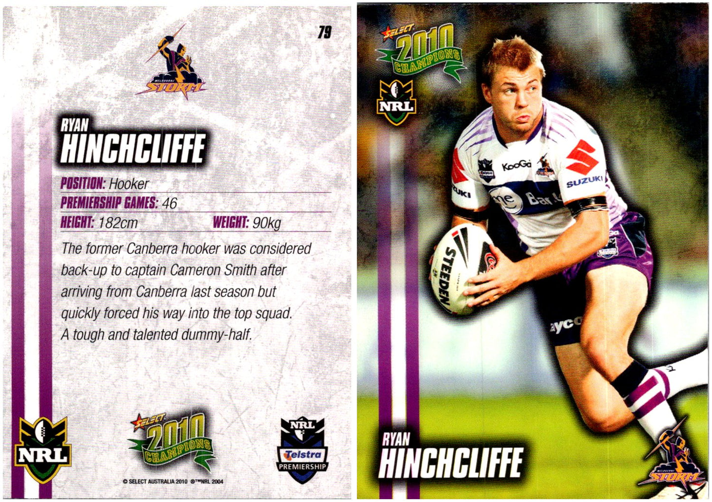 Card #  079 Ryan Hinchcliffe NRL 2010 Champions