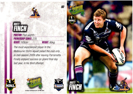 Card #  082 Brett Finch NRL 2010 Champions