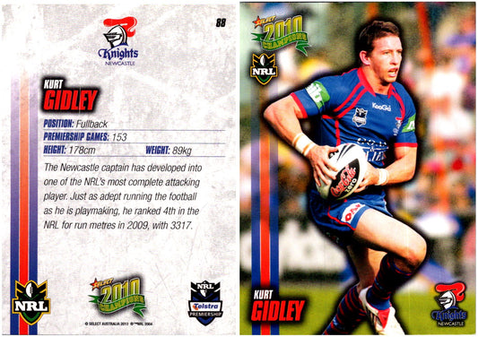 Card #  088 Kurt Gidley NRL 2010 Champions