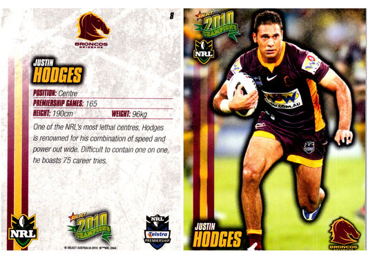 Card #  008 Justin Hodges NRL 2010 Champions