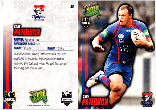 Card #  095 Cory Paterson NRL 2010 Champions
