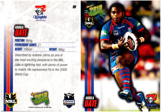 Card #  099 Akuila Uate NRL 2010 Champions