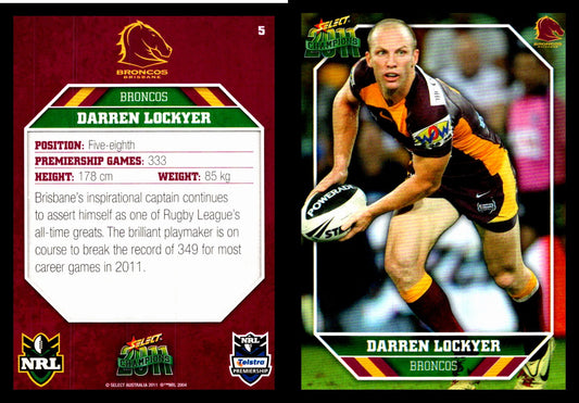 Card #  005 Darren Lockyer NRL 2011 Champions