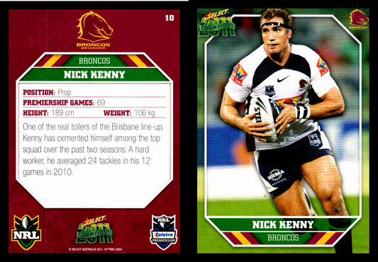 Card #  010 Nick Kenny NRL 2011 Champions