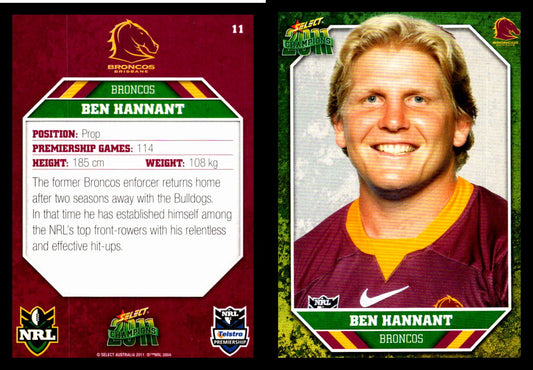 Card #  011 Ben Hannant NRL 2011 Champions