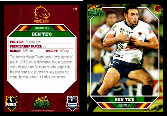 Card #  014 Ben Te'o NRL 2011 Champions