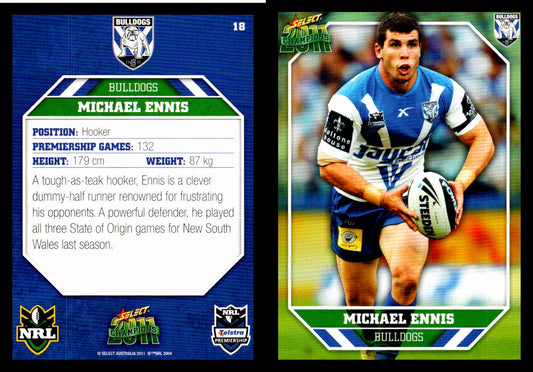 Card #  018 Michael Ennis NRL 2011 Champions
