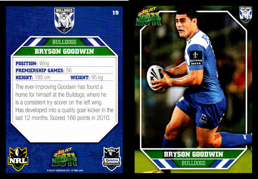 Card #  019 Bryson Goodwin NRL 2011 Champions