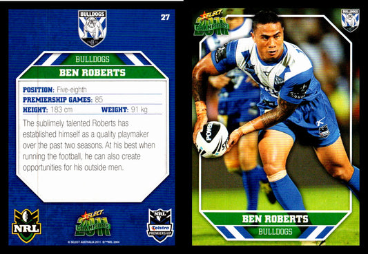 Card #  027 Ben Roberts NRL 2011 Champions