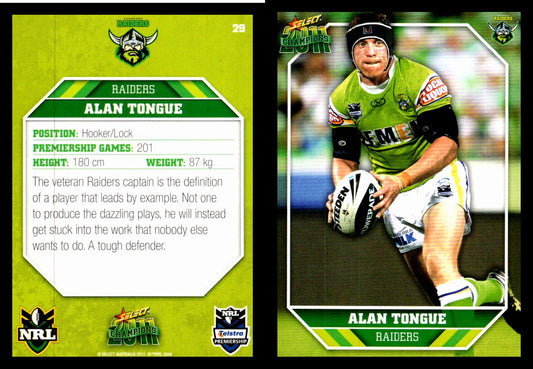 Card #  029 Alan Tongue NRL 2011 Champions