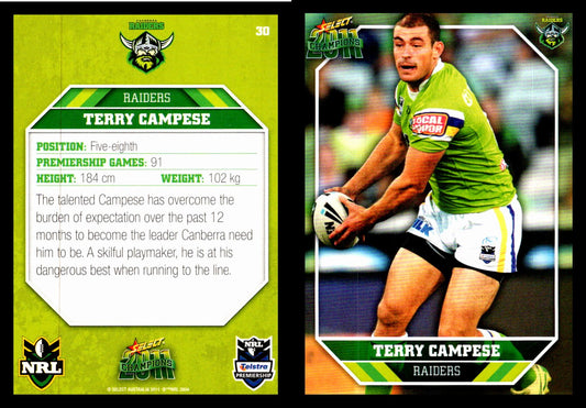 Card #  030 Terry Campese NRL 2011 Champions