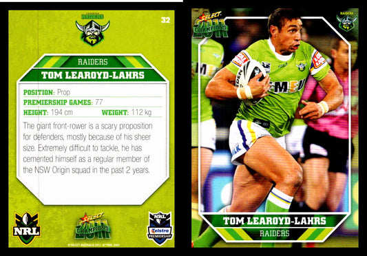 Card #  032 Tom Learoyd-Lahrs NRL 2011 Champions