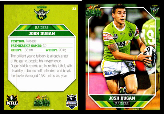 Card #  033 Josh Dugan NRL 2011 Champions