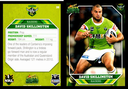 Card #  039 David Shillington NRL 2011 Champions