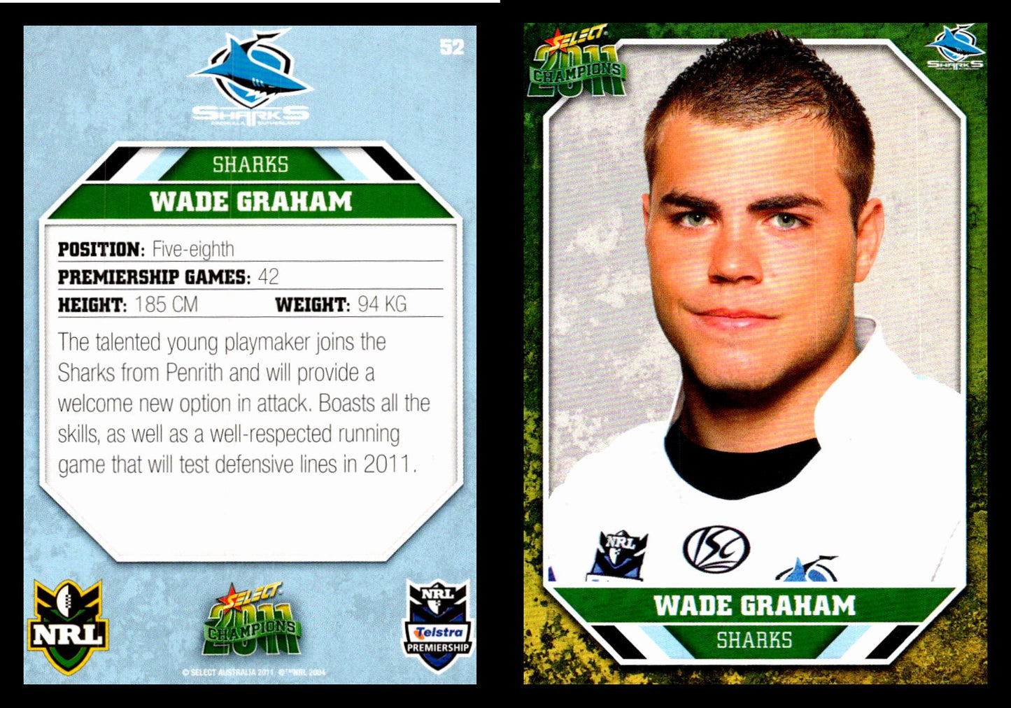 Card #  052 Wade Graham NRL 2011 Champions