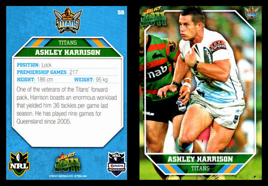 Card #  059 Ashley Harrison NRL 2011 Champions