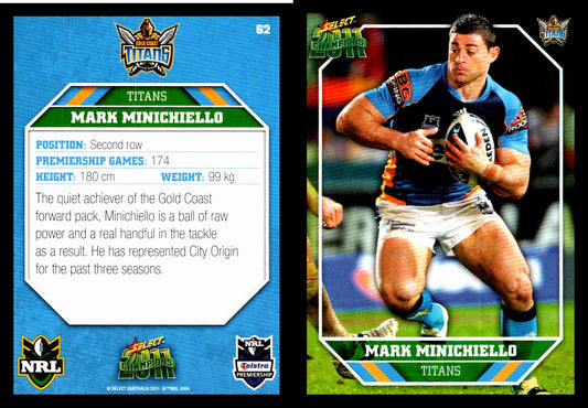 Card #  062 Mark Minichiello NRL 2011 Champions