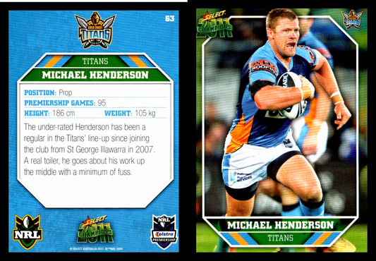 Card #  063 Michael Henderson NRL 2011 Champions